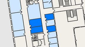 
							Planritning för Spaces Nordenskiöldsgatan, 4 privata rum, 47 m²