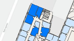 
							Planritning för Regus Östermalmstorg, 5 privata rum, 84 m²