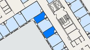 
							Planritning för Regus Kistagången 20b, 2 privata rum, 19 m²