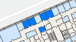 
							Planritning för Spaces Lindholmen, 3 privata rum, 40 m²
