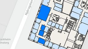 
							Planritning för Regus Östermalmstorg, 4 privata rum, 89 m²