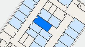 
							Planritning för Kontoret Alvik, 1 privata rum, 19 m²