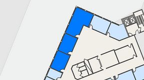 
							Planritning för Technopolis Kista, 3 privata rum, 76 m²