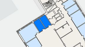 
							Planritning för FirstOffice Kista Time Building, 2 privata rum, 18 m²