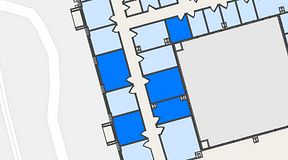 Planritning för United Spaces Östra Hamngatan, 5 privata rum, 79 m²