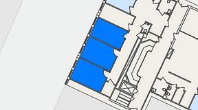 
							Planritning för FASTOFFICE Rinkebytorget, 3 privata rum, 52 m²