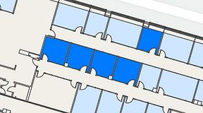 
							Planritning för Spaces Umami Park Sundbyberg, 5 privata rum, 65 m²