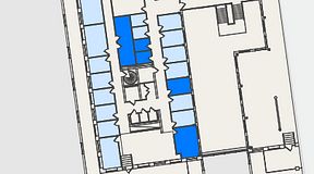 
							Planritning för Spaces Nordenskiöldsgatan, 5 privata rum, 56 m²