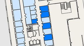
							Planritning för Spaces Nordenskiöldsgatan, 5 privata rum, 41 m²