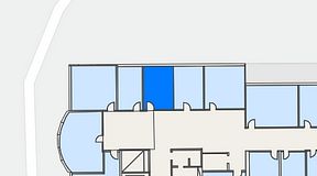 Planritning för Kontoret Globen, 1 privata rum, 12 m²