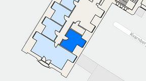 
							Planritning för iOffice Sjöbefälsskolan, 1 privata rum, 13 m²