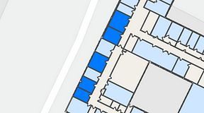 
							Planritning för Quick Office Älvsjö, 5 privata rum, 75 m²