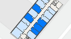 
							Planritning för Regus Almedal, 5 privata rum, 93 m²