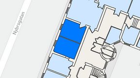 Planritning för Nybrogatan Business Center Nybrogatan 34, 2 privata rum, 43 m²
