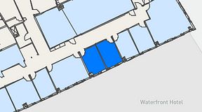 
							Planritning för United Spaces Waterfront Klarabergsviadukten, 2 privata rum, 20 m²