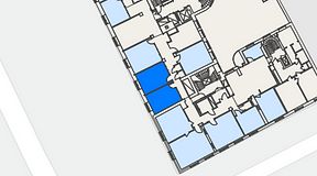 
							Planritning för iOffice Sveavägen, 2 privata rum, 42 m²