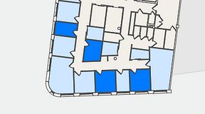 Planritning för United Spaces Nordenskiöldsgatan 24, 4 privata rum, 48 m²