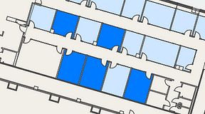 
							Planritning för Spaces Umami Park Sundbyberg, 5 privata rum, 81 m²