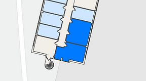 
							Planritning för FirstOffice Mobilia, 2 privata rum, 48 m²