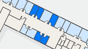 
							Planritning för Quick Office Älvsjö, 5 privata rum, 53 m²