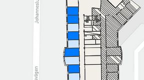 Planritning för FASTOFFICE Johanneslundsvägen 2, 5 privata rum, 83 m²