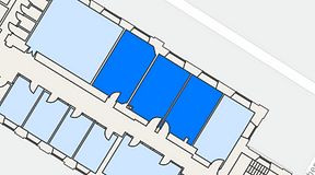 
							Planritning för iOffice Sjöbefälsskolan, 3 privata rum, 70 m²