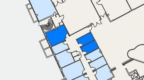 
							Planritning för Genetor K6, 3 privata rum, 34 m²