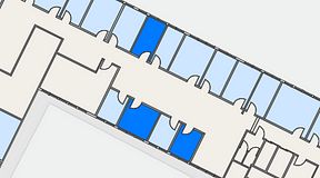 
							Planritning för Quick Office Älvsjö, 3 privata rum, 38 m²