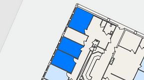 
							Planritning för FASTOFFICE Rinkebytorget, 3 privata rum, 54 m²