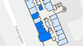 
							Planritning för Regus Helsingborg Södergatan, 5 privata rum, 75 m²