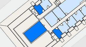 
							Planritning för Spaces Gamla Stan, 3 privata rum, 55 m²