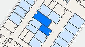 
							Planritning för Kontoret Alvik, 2 privata rum, 32 m²