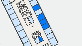 
							Planritning för Convendum Västra Järnvägsgatan 3, 5 privata rum, 46 m²