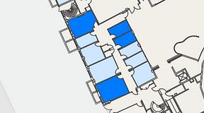 
							Planritning för Genetor K6, 4 privata rum, 54 m²