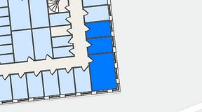 
							Planritning för QuickOffice Kista, 3 privata rum, 39 m²