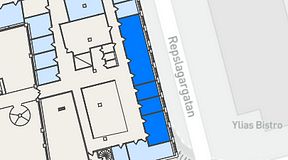 
							Planritning för THE WORKS Medborgarplatsen, 4 privata rum, 93 m²