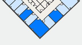 
							Planritning för FirstOffice Kanalvägen 17, 3 privata rum, 49 m²