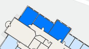 
							Planritning för Atmosfär Coworking, 3 privata rum, 88 m²