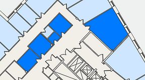 Planritning för United Spaces Lindholmen, 5 privata rum, 96 m²