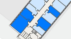 
							Planritning för Regus Almedal, 4 privata rum, 87 m²