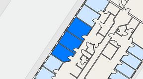 Planritning för Atmosfär Coworking, 3 privata rum, 43 m²