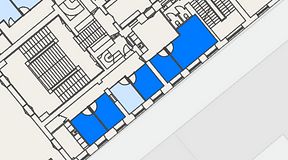 
							Planritning för Spaces Gamla Stan, 5 privata rum, 54 m²