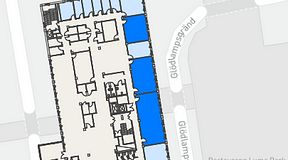 
							Planritning för CoW Hammarby Sjöstad, 3 privata rum, 106 m²