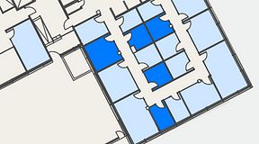 
							Planritning för Spaces Hyllie Vista, 5 privata rum, 51 m²