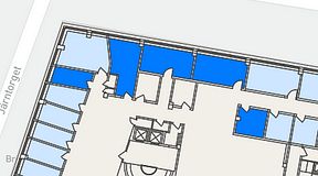 
							Planritning för Arkipelagen Järntorget, 5 privata rum, 65 m²