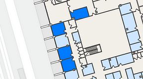 
							Planritning för United Spaces Östra Hamngatan, 4 privata rum, 70 m²