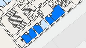 
							Planritning för Spaces Gamla Stan, 5 privata rum, 54 m²