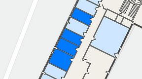 
							Planritning för Quick Office Älvsjö, 4 privata rum, 42 m²