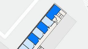 Planritning för Regus Almedal, 3 privata rum, 70 m²