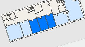 
							Planritning för Entreprenörsgatan Södra Larmgatan, 3 privata rum, 47 m²